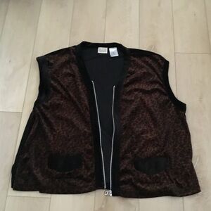 Leopard Print Vest with Black Trim